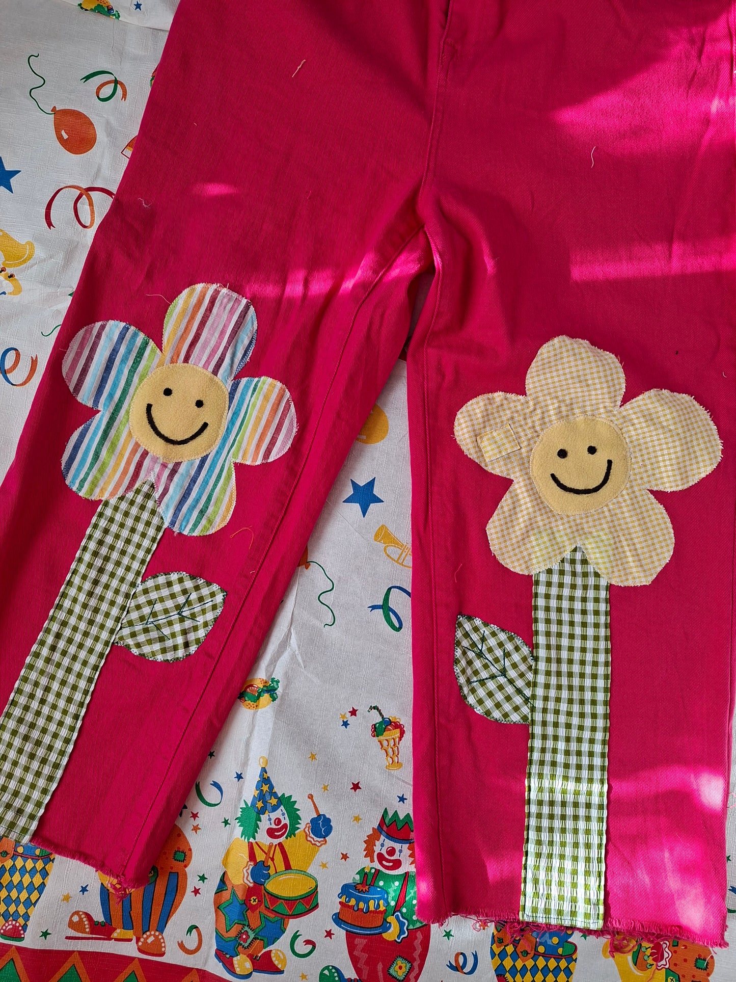 Pink Flower Jeans - Size 18-20