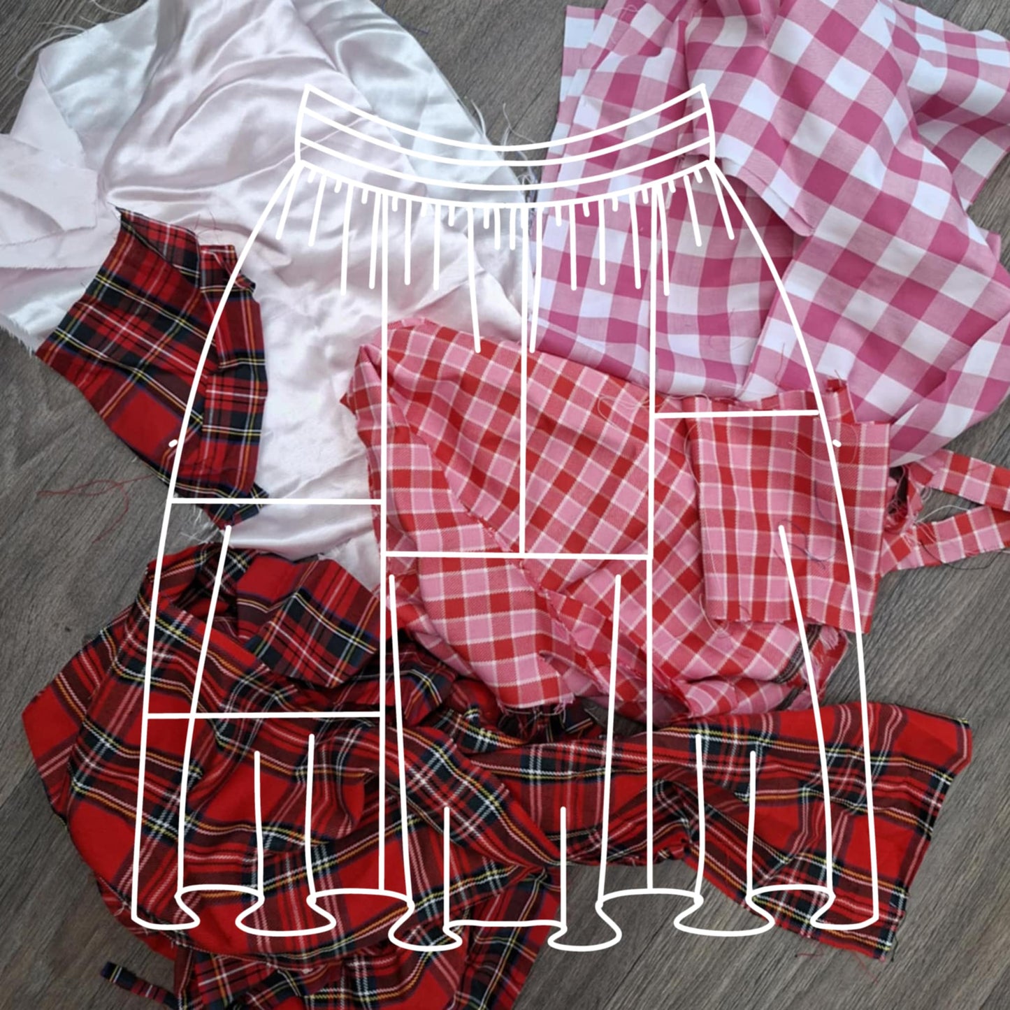 Made to Order Patchwork Skirt - Pinks and Reds