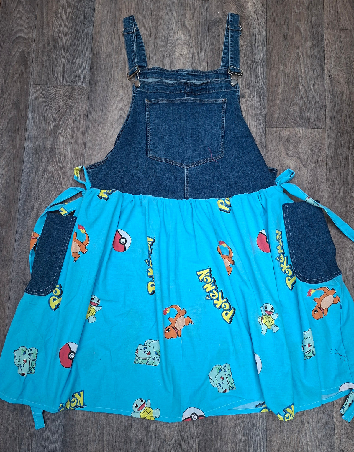 Pocket Monsters Upcycled Pinafore Dress - Size 22/24