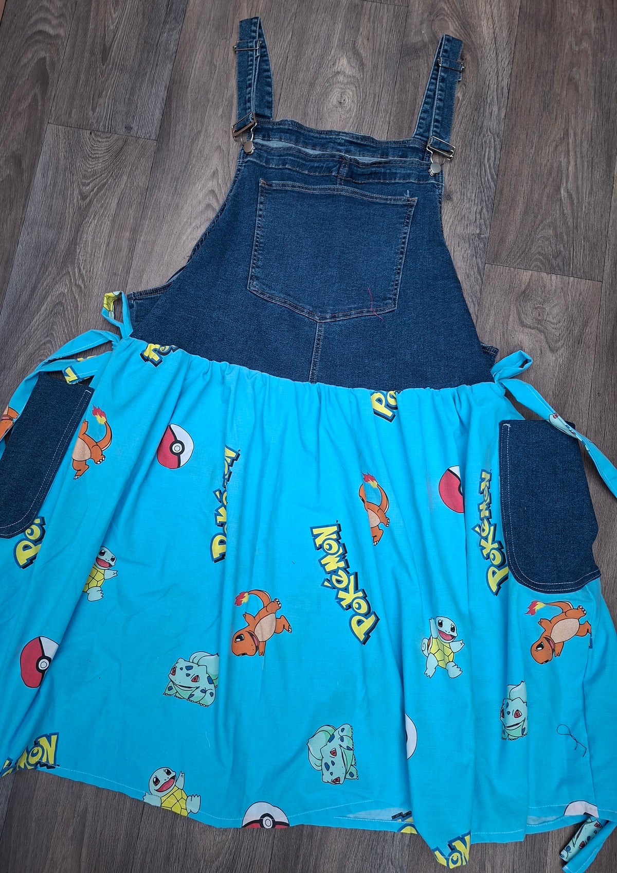 Pocket Monsters Upcycled Pinafore Dress - Size 22/24
