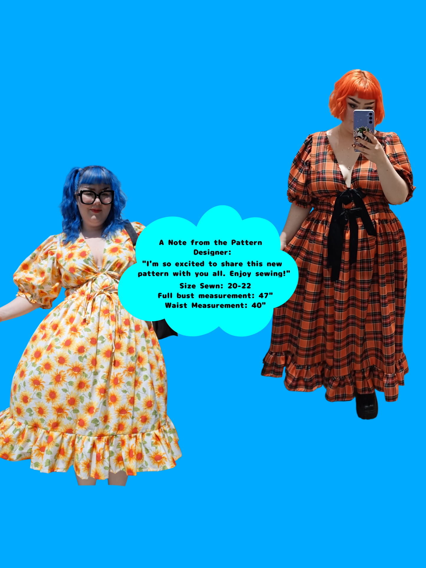The Whimsical Dress - PDF Sewing Pattern A4/US LETTER/A0 (Do not buy if in EU)