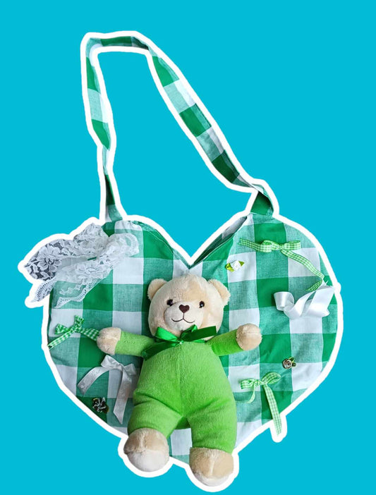 Green Bear Teddy Tote Bag