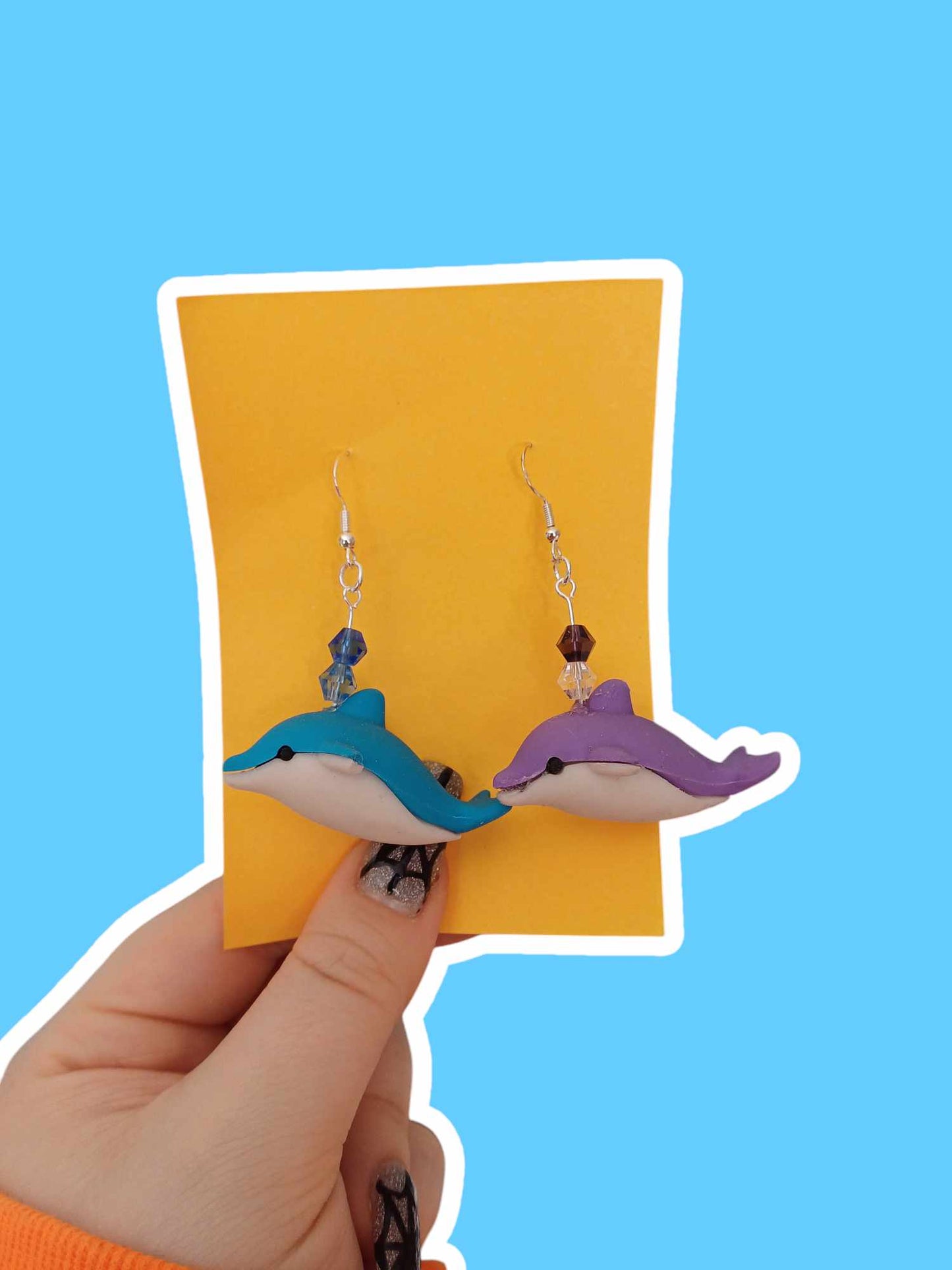 Upcycled Earrings - Dolphins