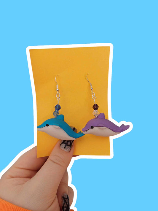 Upcycled Earrings - Dolphins