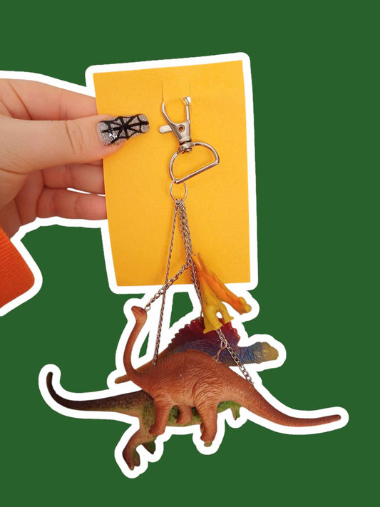 Upcycled Bag Charm - Dinos