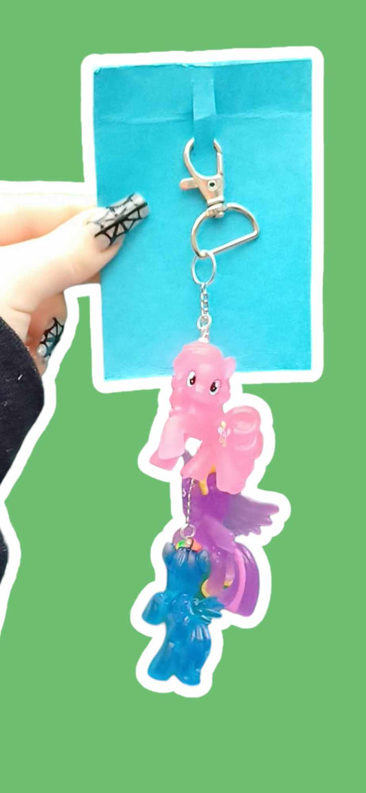 Upcycled Bag Charm - Ponies