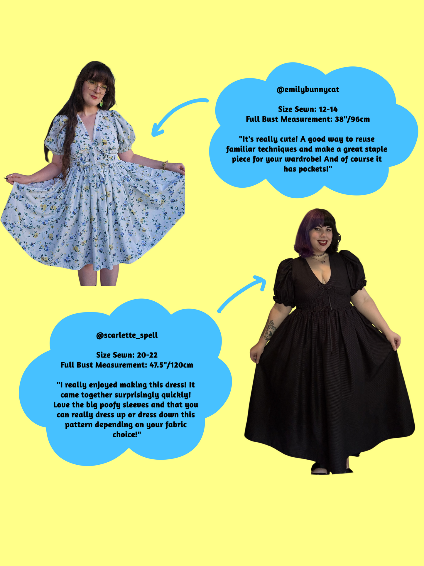 The Whimsical Dress - PDF Sewing Pattern A4/US LETTER/A0 (Do not buy if in EU)