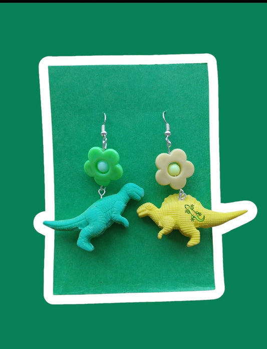 Flower Dino Earrings