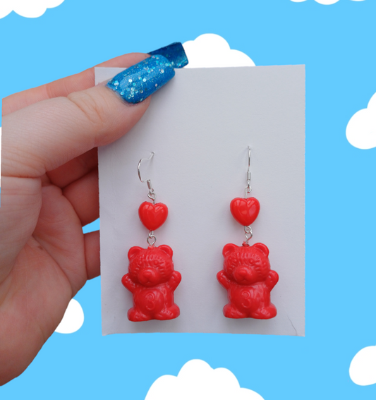 Teddy earrings - Red