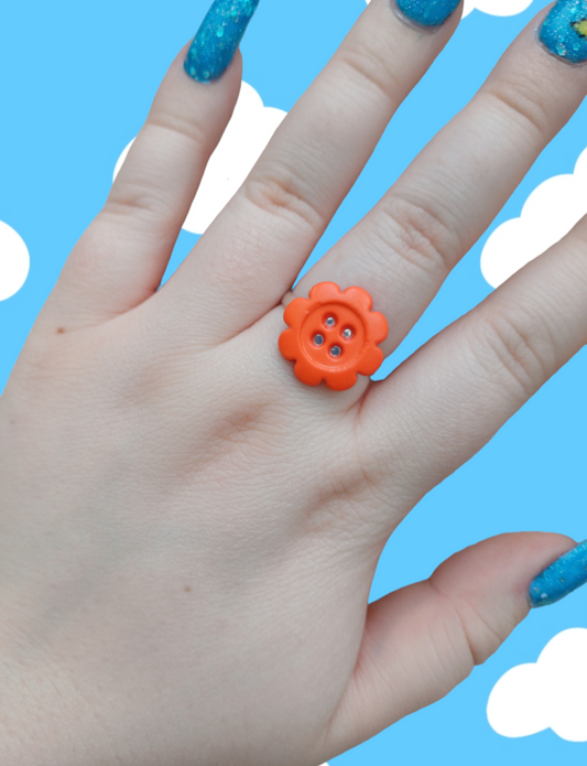 Orange Flower Ring