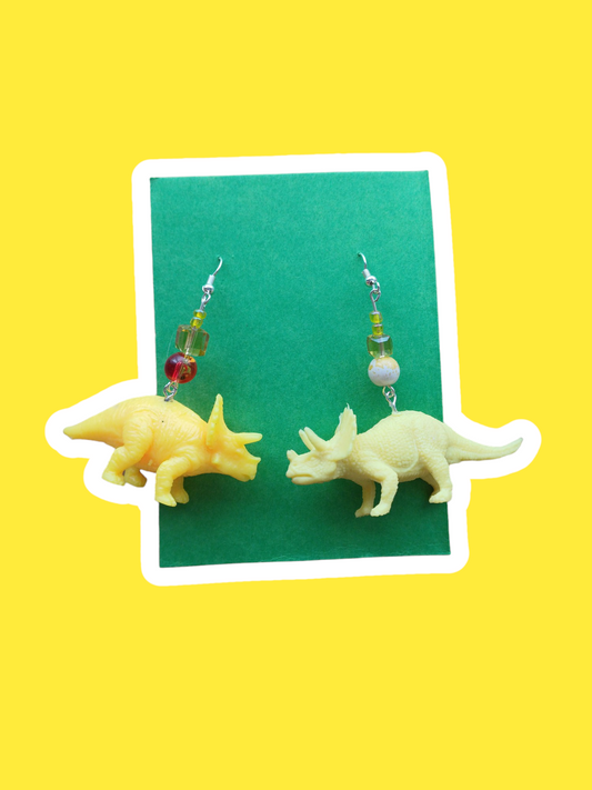 Yellow Dino Earrings