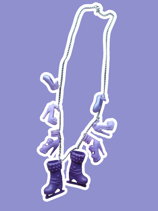 Doll Shoe Necklace - Purple