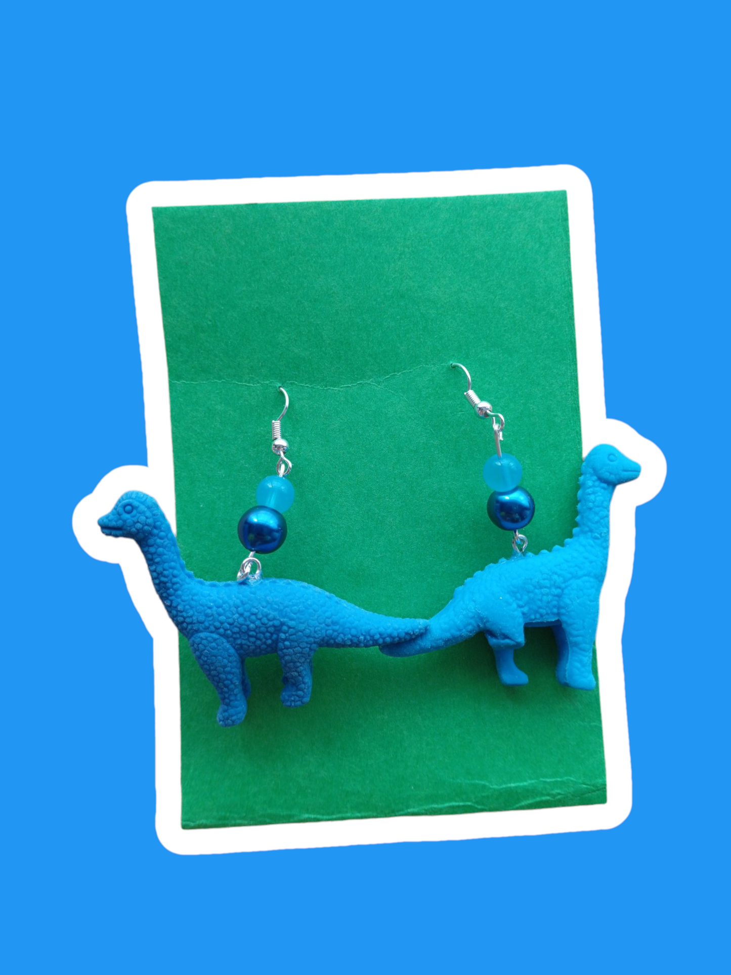 Dinosaur Earrings - Blue