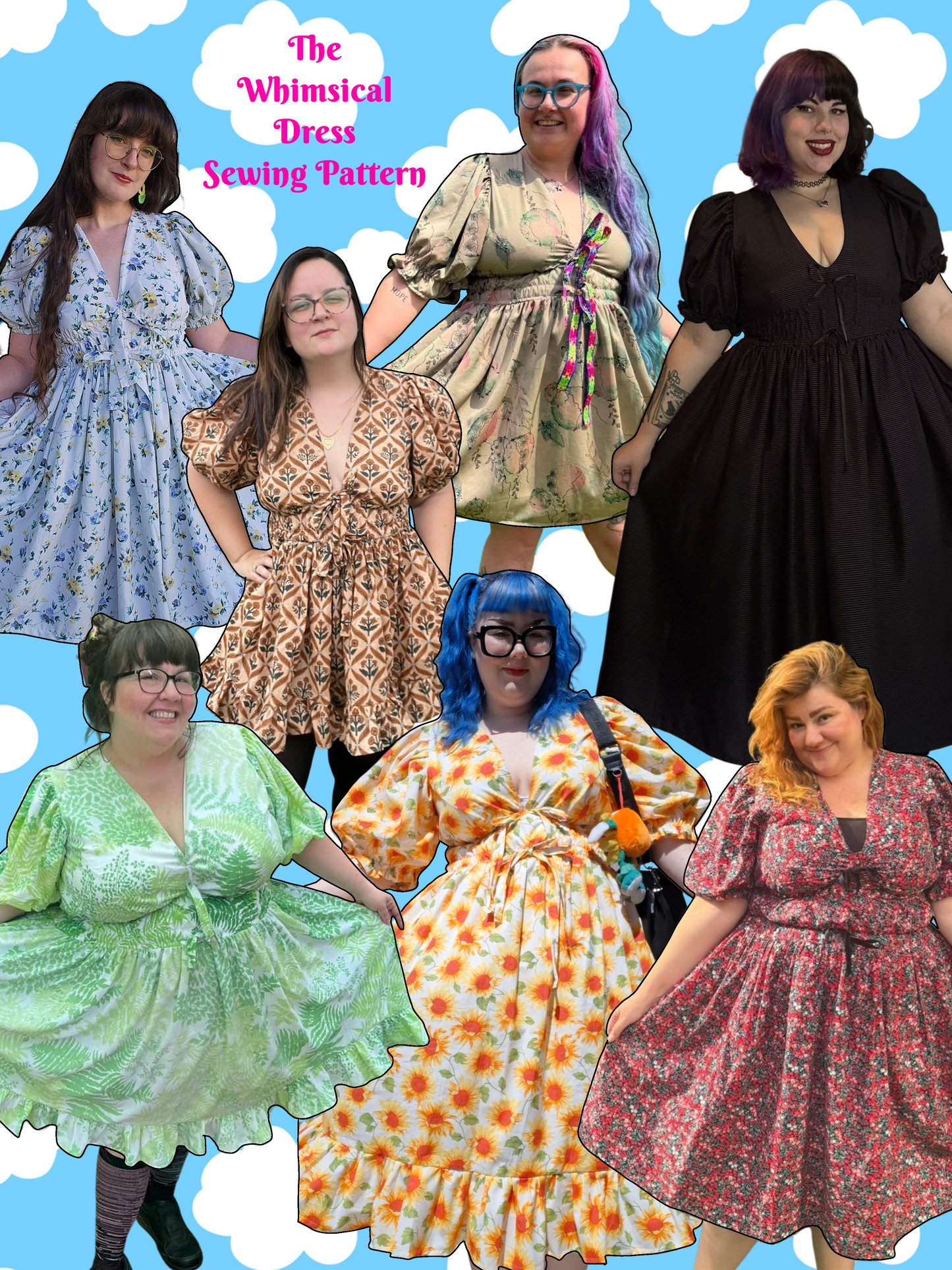 The Whimsical Dress - PDF Sewing Pattern A4/US LETTER/A0 (Do not buy if in EU)