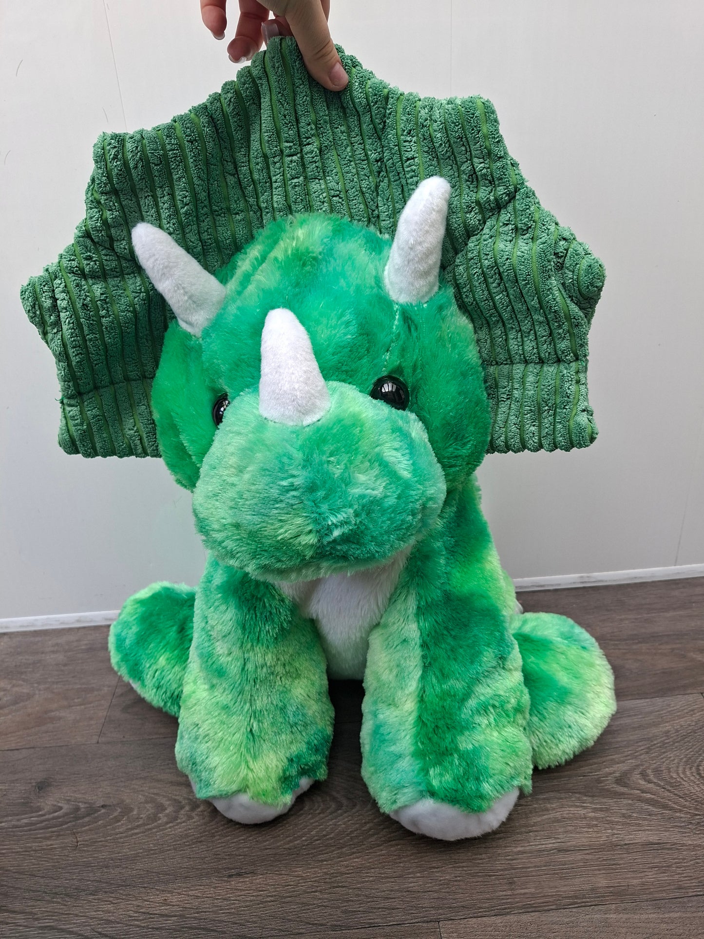 Triceratops Upcycled Plush Backpack