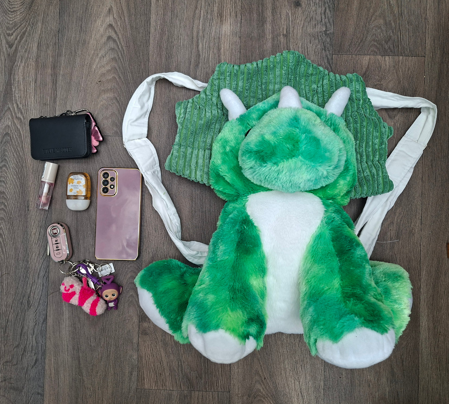 Triceratops Upcycled Plush Backpack