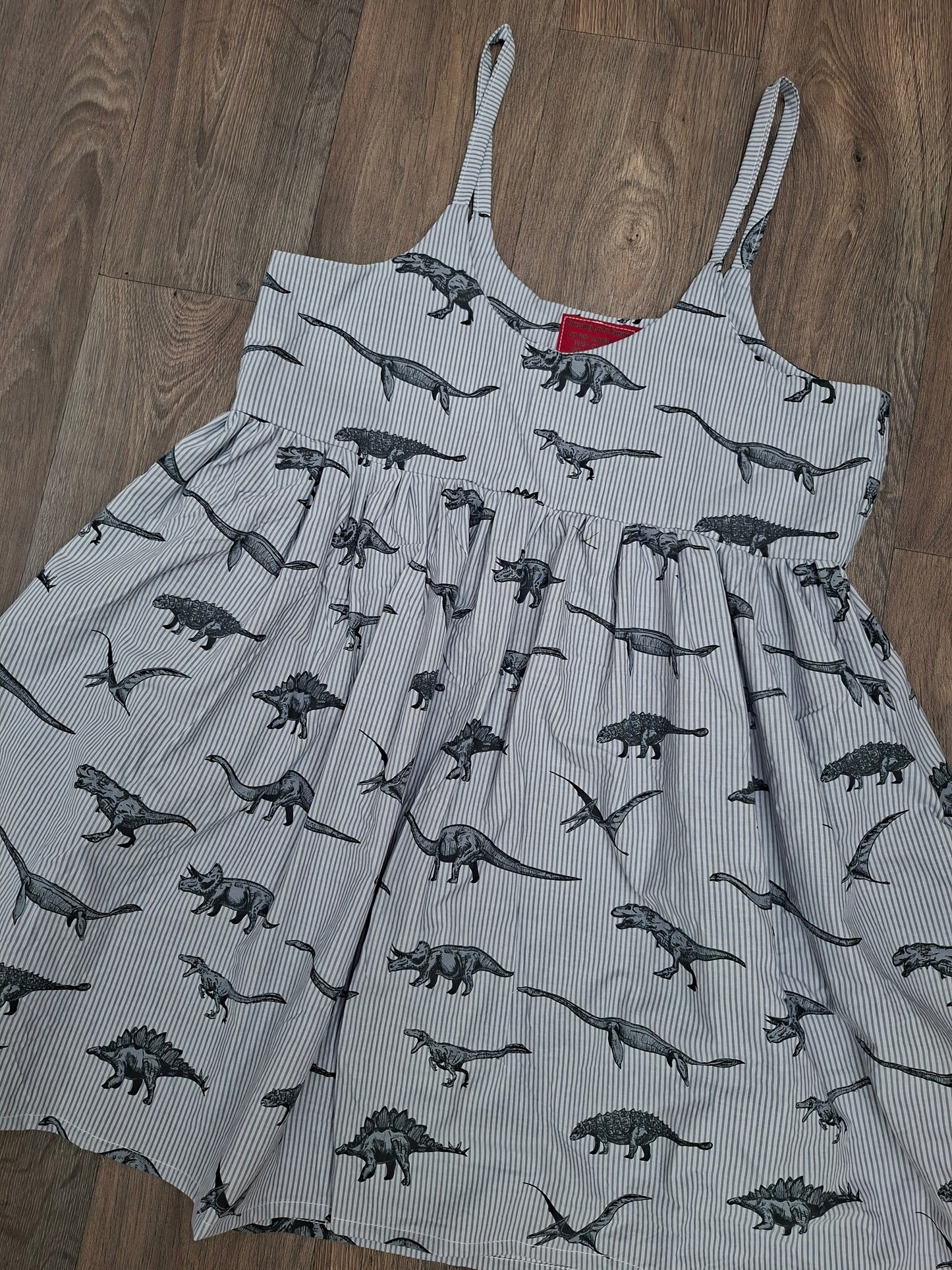 Dino Stripe Cami Smock - Size 12