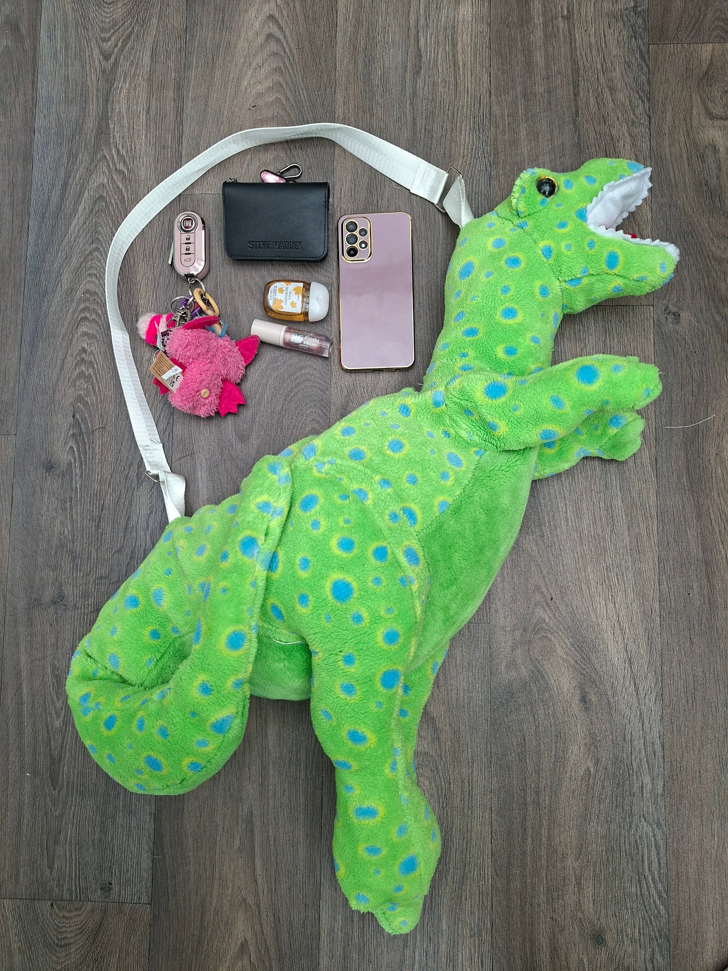 T Rex Upcycled Plush Shoulder Bag