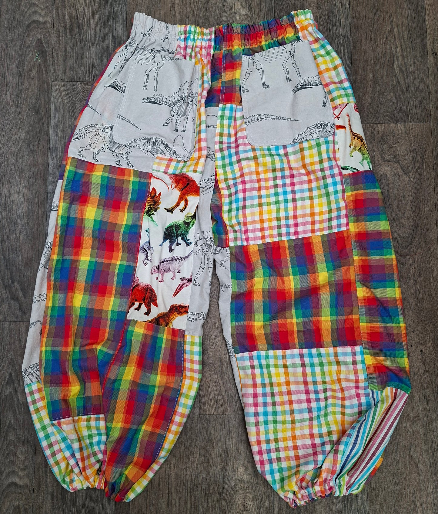 Patchwork Dino Trousers- Size 16-18