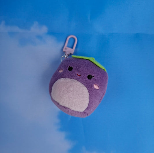 Aubergine bag charm