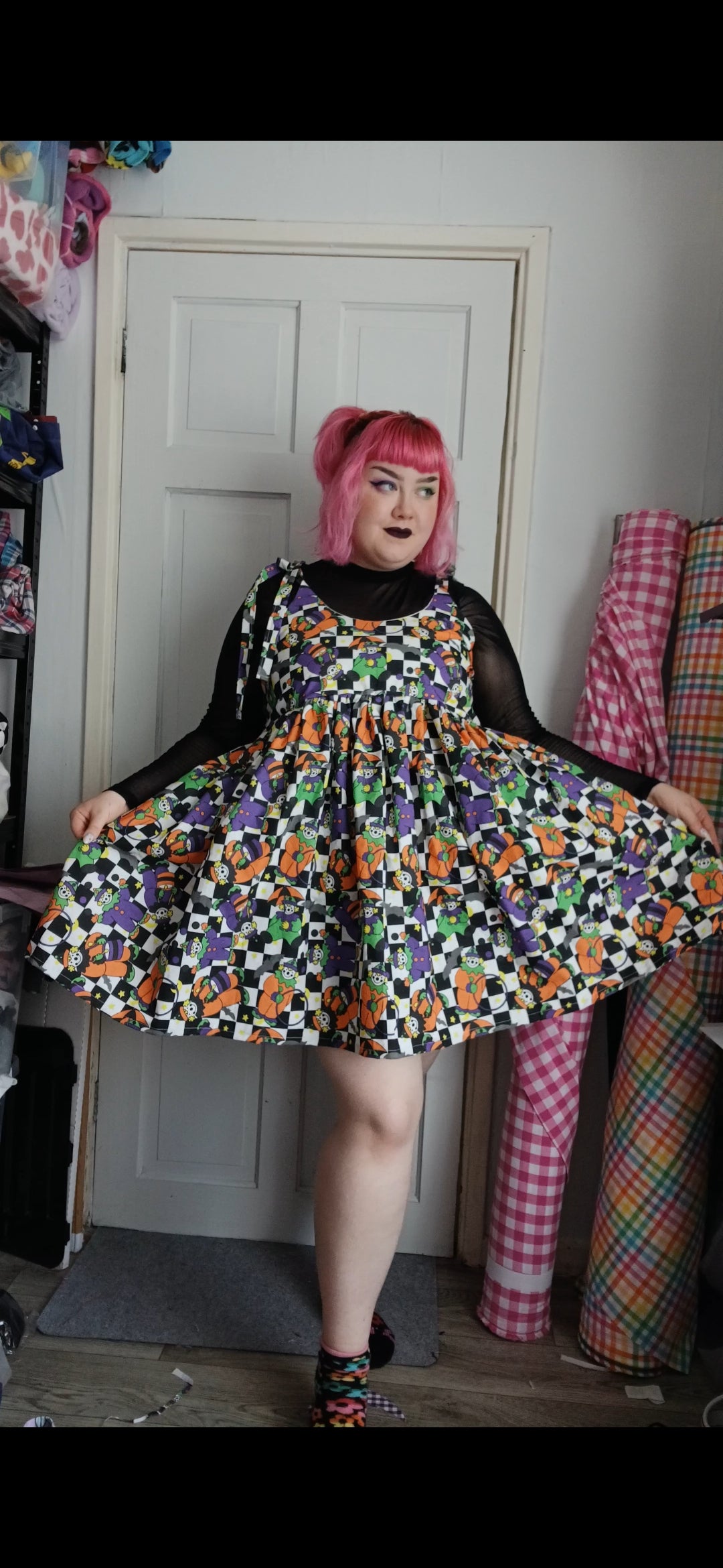 Halloween Custom Print Sweetheart/Cami Smock Dress