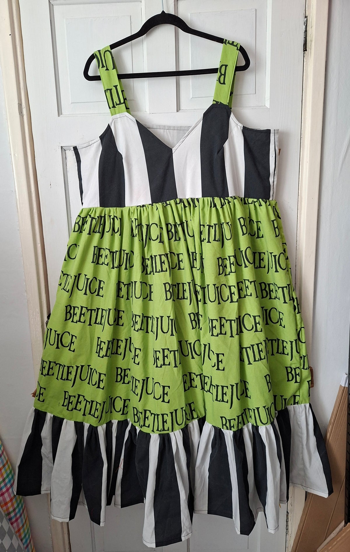 Upcycled BeetleJuice Sweetheart Dress - Size 20