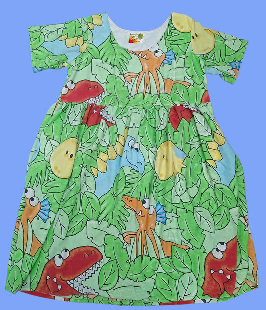 Dino Midi Smock Dress - Size 16-18