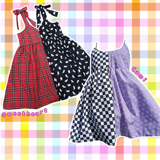 (SOLD OUT) Split Cami Smock Dress & Sweetheart Smock Dress *Choose 2 Fabrics*