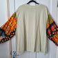 Upcycled Patchwork Sleeve Sweatshirt- Size 28/30