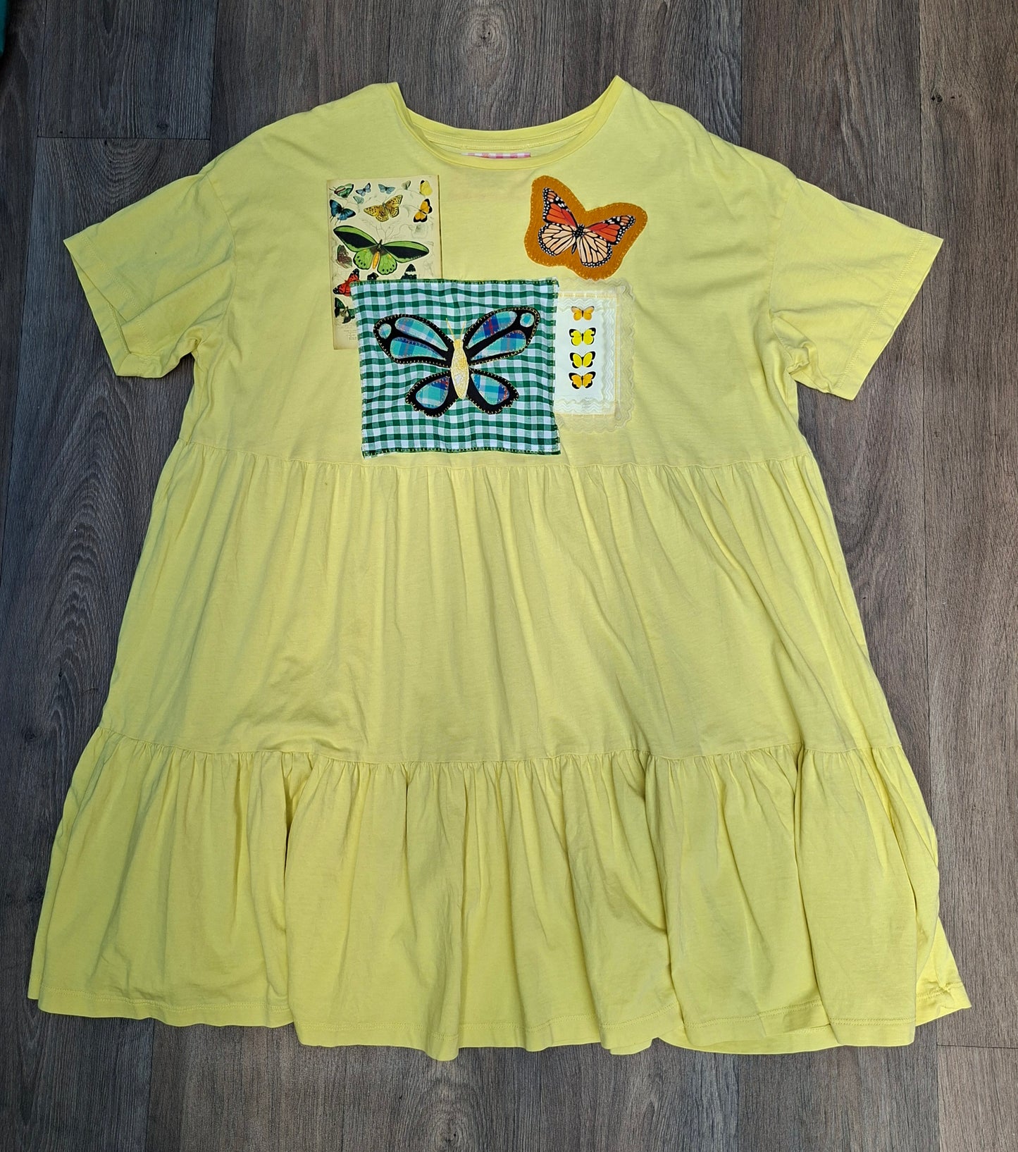 Yellow Butterfly Study Dress - Size 18